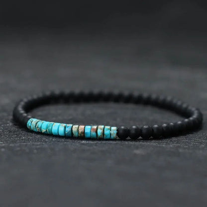 Bracelet Homme Perles Onyx Noir et Jaspe Impérial