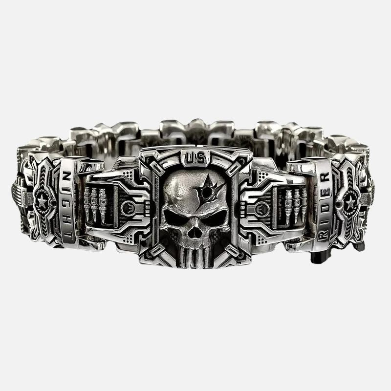 Bracelet Homme Tête de Mort Motard