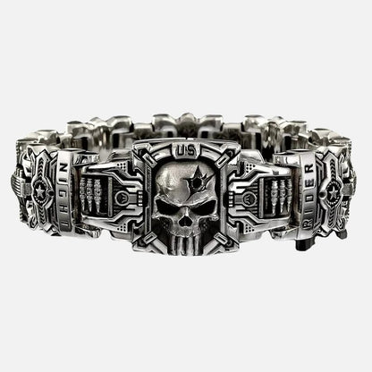 Bracelet Homme Tête de Mort Motard