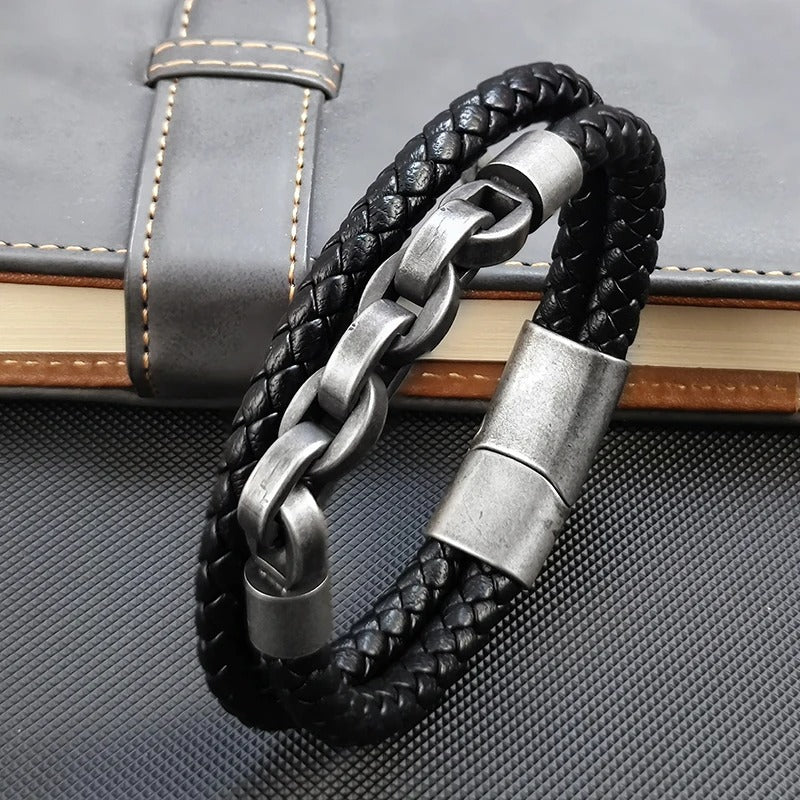 Bracelet Homme Tressé Chaîne Acier Inoxydable