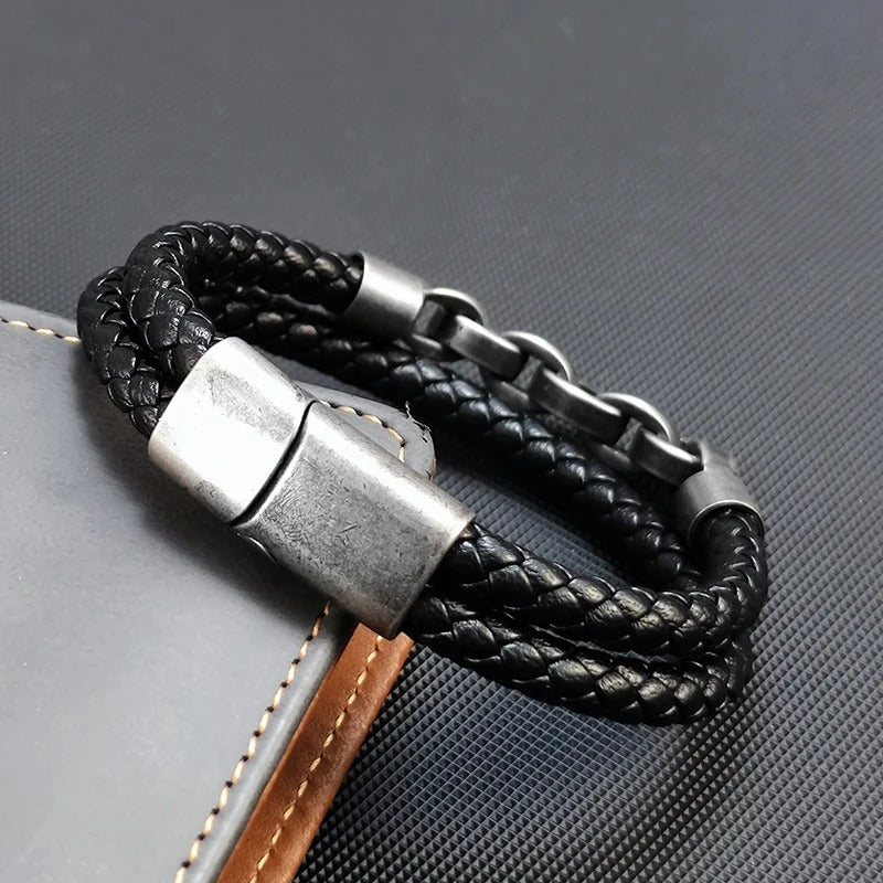 Bracelet Homme Tressé Chaîne Acier Inoxydable
