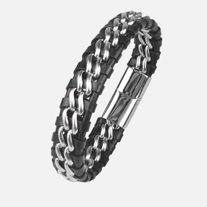 Bracelet homme tressé Double Chaîne