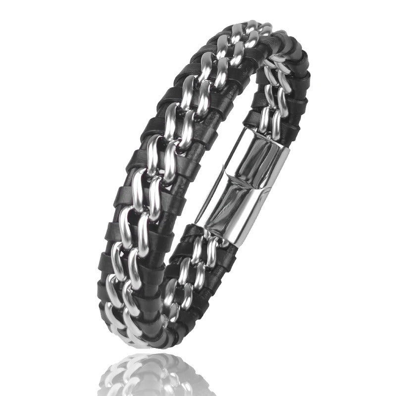 Bracelet homme tressé Double Chaîne