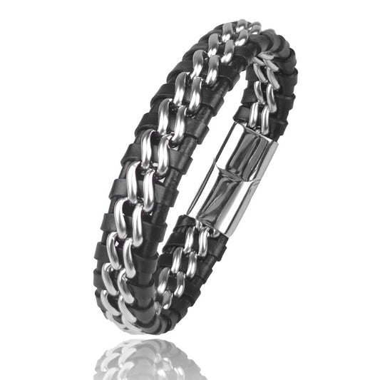 Bracelet homme tressé Double Chaîne