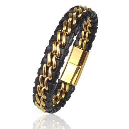 Bracelet homme tressé Double Chaîne