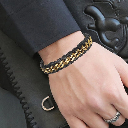 Bracelet homme tressé Double Chaîne