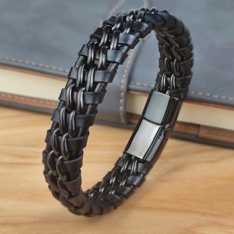 Bracelet homme tressé Double Chaîne