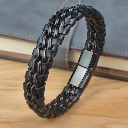 Bracelet homme tressé Double Chaîne