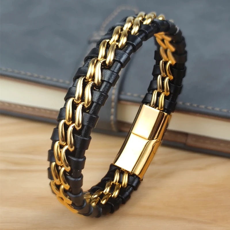 Bracelet homme tressé Double Chaîne