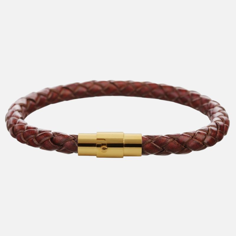 Bracelet Homme Tressé Fermoir Doré