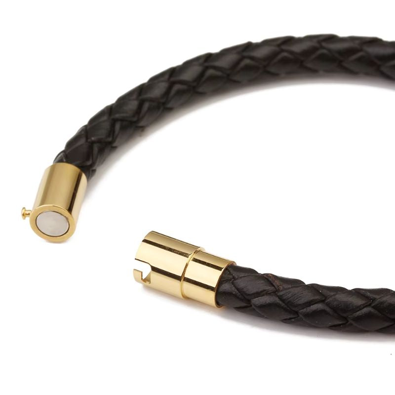 Bracelet Homme Tressé Fermoir Doré