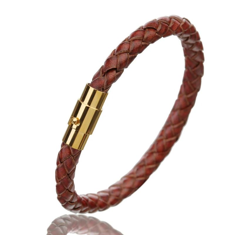 Bracelet Homme Tressé Fermoir Doré