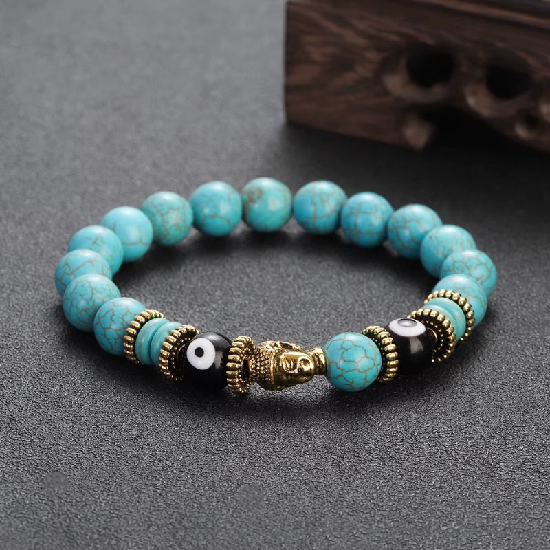 Bracelet Homme Turquoise Bouddha Œil Protecteur