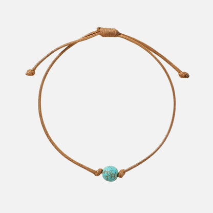Bracelet Homme Turquoise Cordon Perle Unique