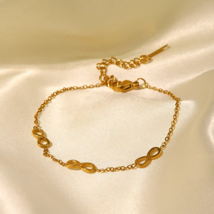 Bracelet Infini Femme Acier Inoxydable Doré