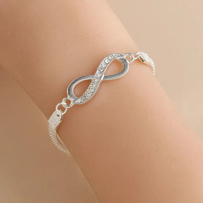Bracelet Infini Femme Argenté