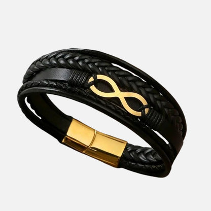Bracelet Infini Homme Acier Inoxydable Doré