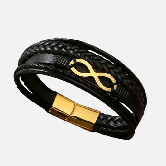 Bracelet Infini Homme Acier Inoxydable Doré
