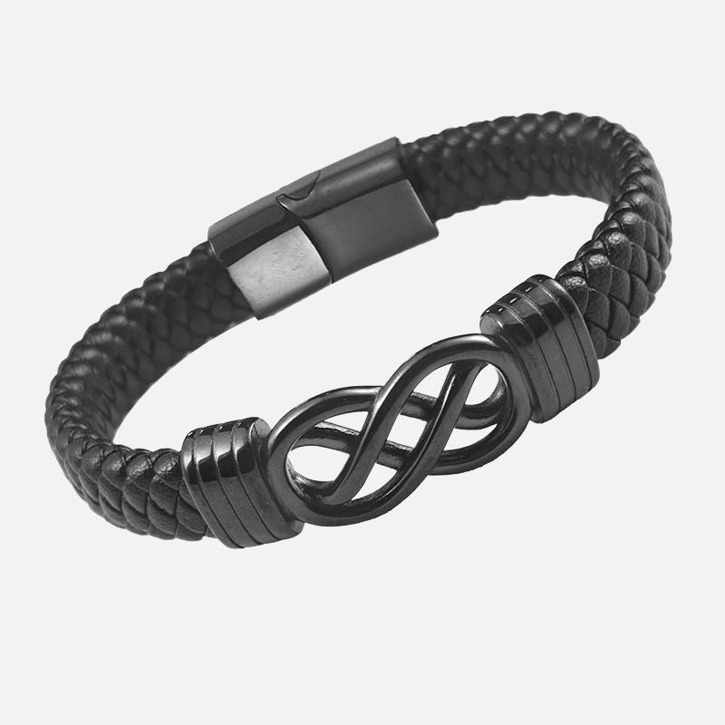 Bracelet Infini Homme Noir Acier Inoxydable