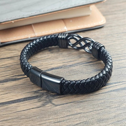 Bracelet Infini Homme Noir Acier Inoxydable