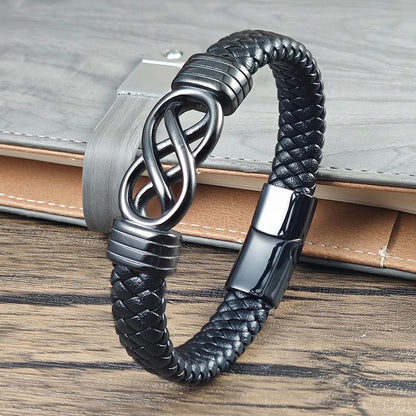 Bracelet Infini Homme Noir Acier Inoxydable