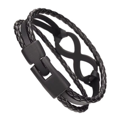 Bracelet Infini Homme Noir Multi Rangs