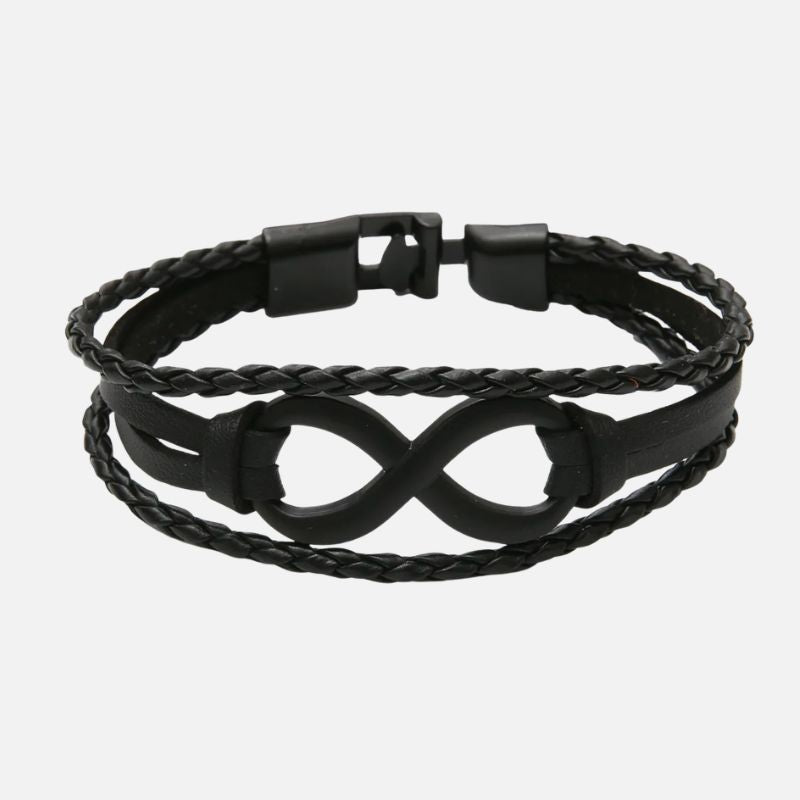 Bracelet Infini Homme Noir Multi Rangs