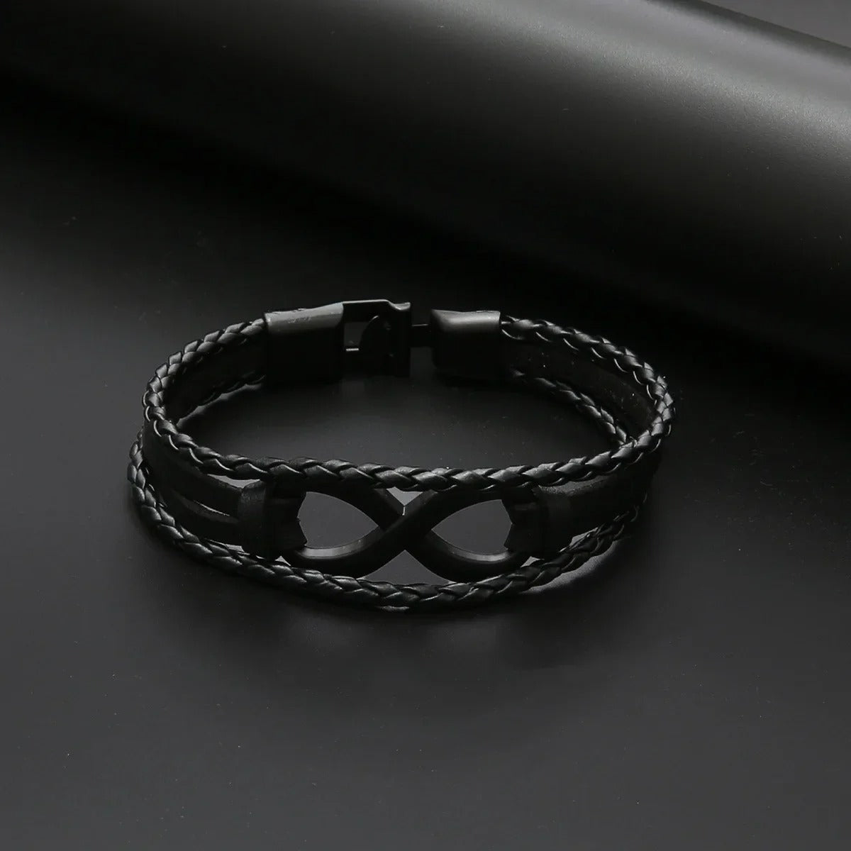 Bracelet Infini Homme Noir Multi Rangs