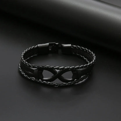 Bracelet Infini Homme Noir Multi Rangs
