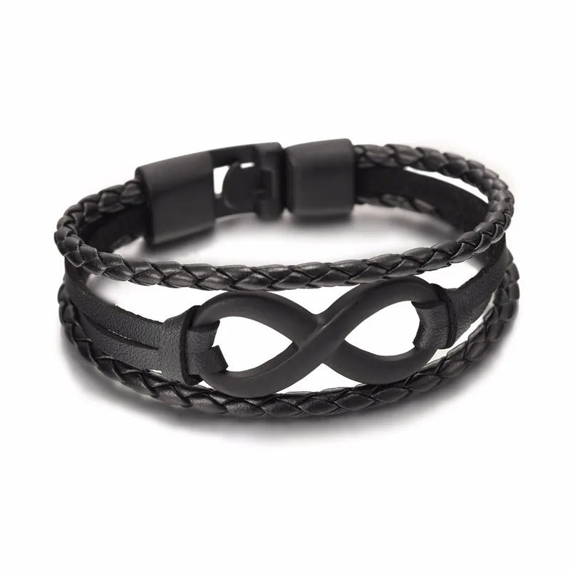 Bracelet Infini Homme Noir Multi Rangs