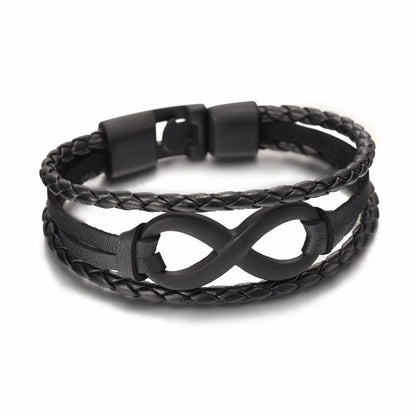Bracelet Infini Homme Noir Multi Rangs