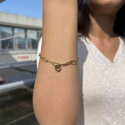 Bracelet Initiale Délicat Lettre Pendentif