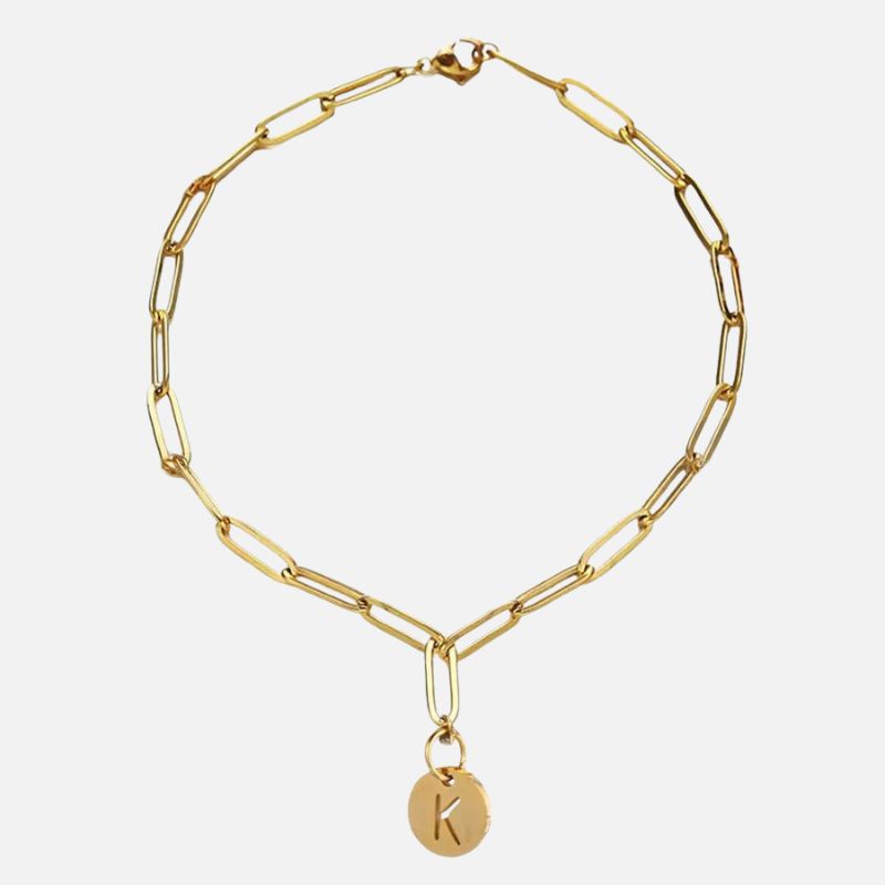 Bracelet Initiale Délicat Lettre Pendentif