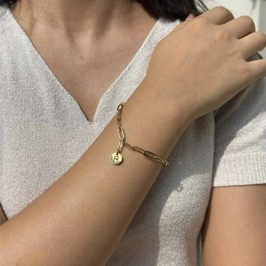 Bracelet Initiale Délicat Lettre Pendentif