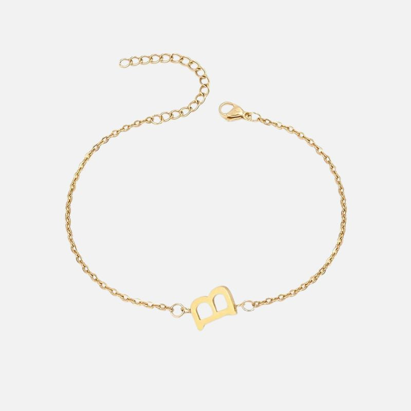 Bracelet Initiale Fin Et Symbolique Acier Inoxydable