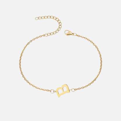 Bracelet Initiale Fin Et Symbolique Acier Inoxydable