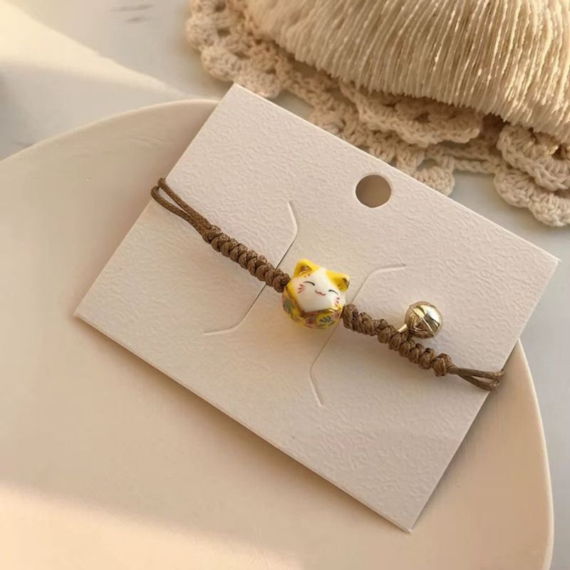 Bracelet Japonais Maneki Neko Tressé