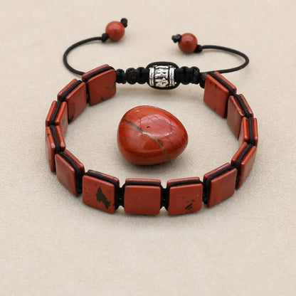 Bracelet Jaspe Rouge Carré