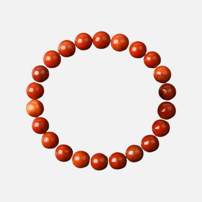 Bracelet Jaspe Rouge Pierres Rondes