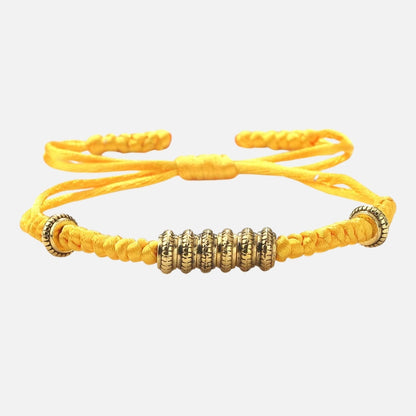Bracelet Jaune Tressé Style Tibétain