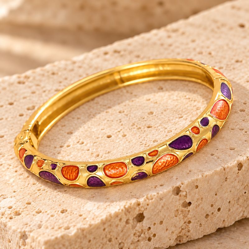 Bracelet Jonc Mosaïque De Galets Colorés