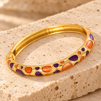 Bracelet Jonc Mosaïque De Galets Colorés