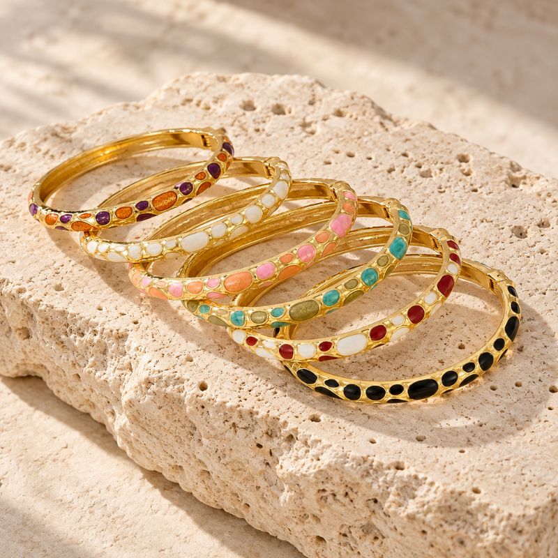 Bracelet Jonc Mosaïque De Galets Colorés