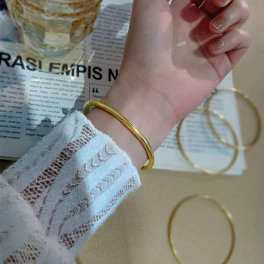 Bracelet Jonc Femme Doré – Acier inoxydable