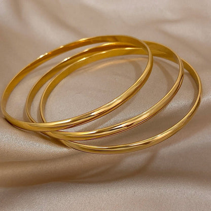 Bracelet Jonc Femme Doré Triple – Acier inoxydable