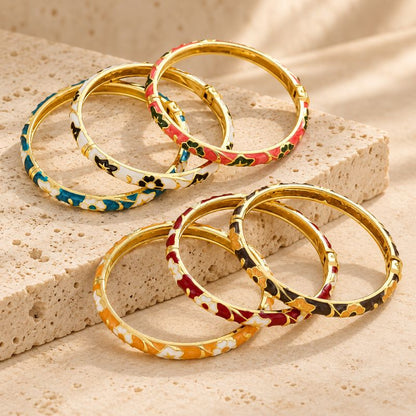 Bracelet Jonc Fleuri Style Japonais