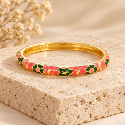 Bracelet Jonc Fleuri Style Japonais