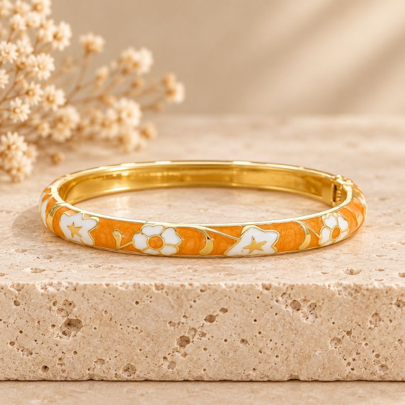 Bracelet Jonc Fleuri Style Japonais