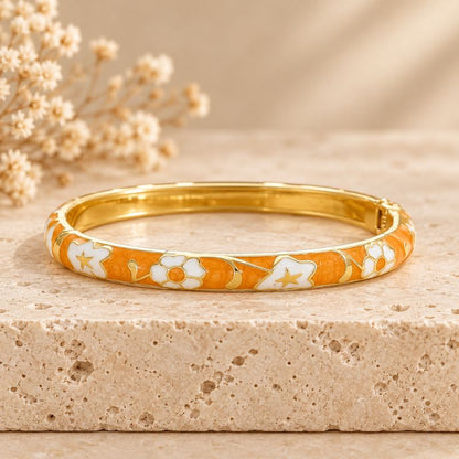 Bracelet Jonc Fleuri Style Japonais
