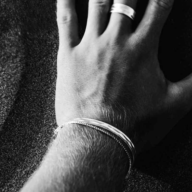 Bracelet Jonc Homme Acier Inoxydable Poli